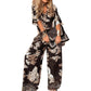 👚50% OFF NOW! 🌸 Women's Casual Printed V-Neck Set – Soft & Breathable – V-Neck Top & Long Pants 🍃