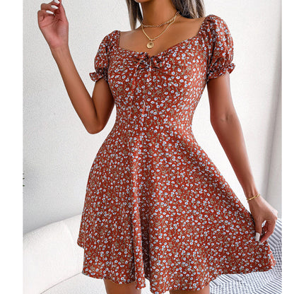 🌺 LIMITED-TIME 50% OFF! ✨ Women's Floral Sundress – Drawstring Bust, A-Line, Lightweight, Summer ☀️
