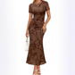 👗 LIMITED-TIME 50% OFF! ✨ Women's Floral Mesh Mermaid Dress – Ruched Waist, Romantic, 7 Colors 🌸