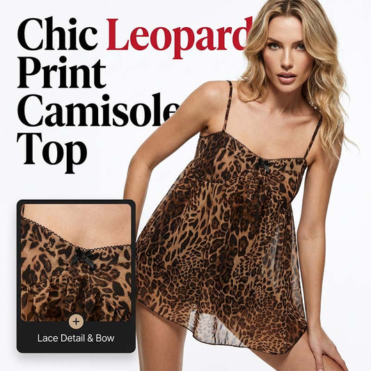 Women's Leopard Print Chiffon Camisole Top