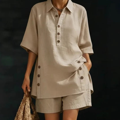 ☀️New arrival 50% OFF🌿Women's Summer Relaxed Fit Top and Shorts Set