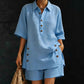 ☀️New arrival 50% OFF🌿Women's Summer Relaxed Fit Top and Shorts Set
