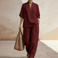 ⏳Limited-time 50% off⏰Women's Casual V-Neck Top and Wide-Leg Trousers Set👚👖