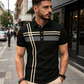 🎁New Arrival 50% OFF💥Men's Striped Short Sleeve Collared Top🌿