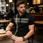 🎁New Arrival 50% OFF💥Men's Striped Short Sleeve Collared Top🌿