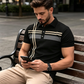 🎁New Arrival 50% OFF💥Men's Striped Short Sleeve Collared Top🌿