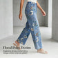 ⏳Time-Limited Special⏰Women's Floral Print Straight-Leg Jeans