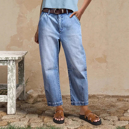 👖 LIMITED-TIME 50% OFF! ✨ Women's Cropped Barrel Jeans – High Waisted, Wide Leg, Vintage ✨