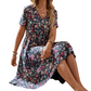 Women's Summer Floral V-Neck Short Sleeve Dress