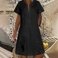 Women's Short Sleeve V-Neck Denim Dress
