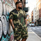 🎁New Arrival 50% OFF💥Men's Camouflage Print T-Shirt & Shorts Set