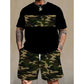 🎁New Arrival 50% OFF💥Men's Camouflage Print T-Shirt & Shorts Set