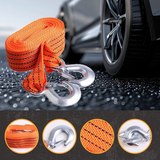 ⏳Time-Limited Special⏰13ft Car Tow Strap with Hooks & 3 Tons Capacity