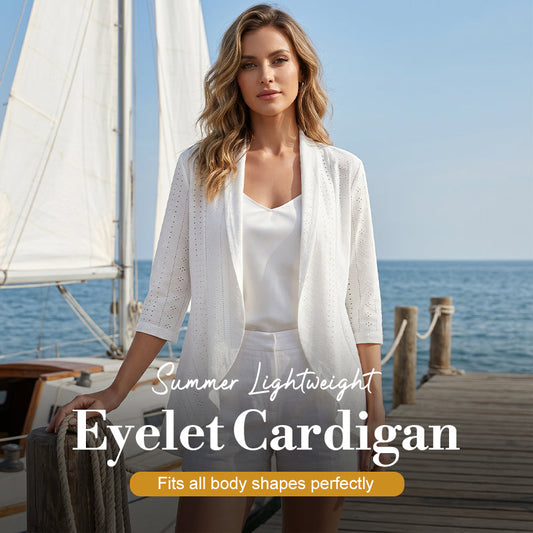 ⏰🔥LIMITED TIME 50% OFF!🔥 🌼Summer Hot Sale🔥Women's Summer Lightweight Eyelet Cardigan
