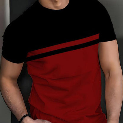 👕 50% OFF NOW! 🎨 Men's Color-Block Crew Neck T-Shirt – Soft cotton, modern cut & perfect for daily wear, sports or casual outings ✨