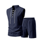 👕Men's Linen Sleeveless Lace-Up Top & Shorts Set🌿
