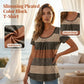 🏆LAST DAY SALE 50% OFF🔥Women's Plus Size Pleated Color Block T-Shirt