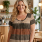 🏆LAST DAY SALE 50% OFF🔥Women's Plus Size Pleated Color Block T-Shirt