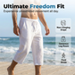 👖☀️🌊 LIMITED-TIME 50% OFF! Men’s Casual Capri Pants with Drawstring Waist – Breathable Cotton, Loose Fit, 3/4 Length – Perfect for Beach, Park, or Weekend Chill 🏖️😎
