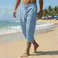 👖☀️🌊 LIMITED-TIME 50% OFF! Men’s Casual Capri Pants with Drawstring Waist – Breathable Cotton, Loose Fit, 3/4 Length – Perfect for Beach, Park, or Weekend Chill 🏖️😎