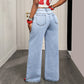 📢📢50% OFF !! ⏰Women's Asymmetrical Waist Wide Leg Jeans