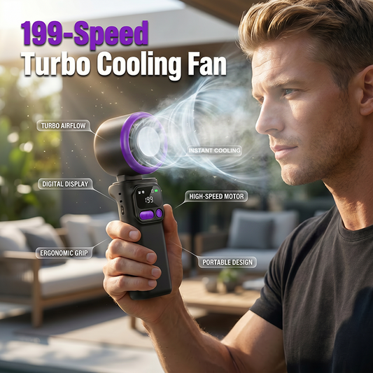 💨199-Speed Digital Display HandheldCooling Fan❄️