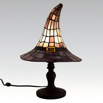🧙‍♀️Enchanting Ambiance Stained Glass Witch Lamp💡