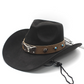📢📢40% OFF !! ⏰Unisex Suede Cowboy Hat with Vintage Bull Band and Wind Rope