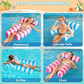 ☁️LAST DAT 49% OFF🌊Colorful Striped Inflatable Pool Float with Inflator