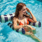 ☁️LAST DAT 49% OFF🌊Colorful Striped Inflatable Pool Float with Inflator