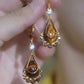 Elegant Teardrop Drop Earrings | Vibrant Cubic Zirconia & Gold-Plated Jewellery | Lightweight Statement Earrings for Women