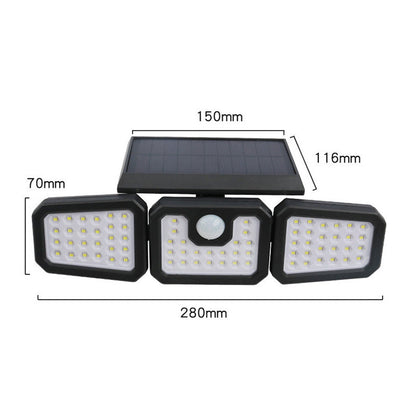 ☀️Solar 3-Heads Wall Light With Sensor Lighting Function