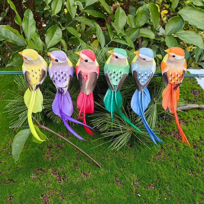 🐦12PCS Artificial Feathered Birds with Clips🌈