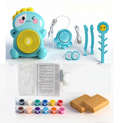 🎁2026 New Arrivals 50% OFF💥 Kids Electric Pottery Wheel DIY Studio Craft Kit – Hands-Free Foot Pedal Speed Control, Ultra-Smooth Non-Toxic Air-Dry Clay, 12 Vibrant Washable Paints & Mess-Free Splash Guard Tray – 2 Colors 🏺