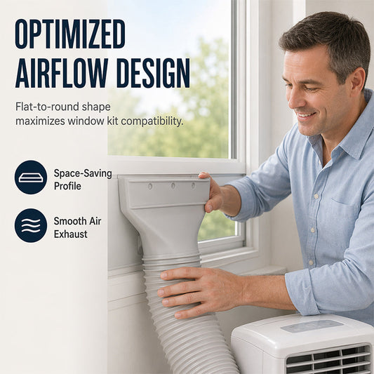 Portable AC Window Flat Vent Adapter & Exhaust Hose