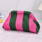 Knit Striped Dumpling Clutch Bag