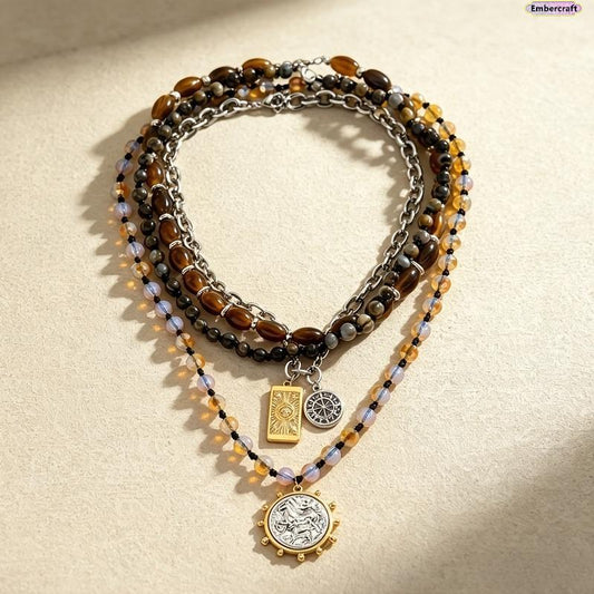 🌿 Retro Multi-Layer Beaded Necklace 💎