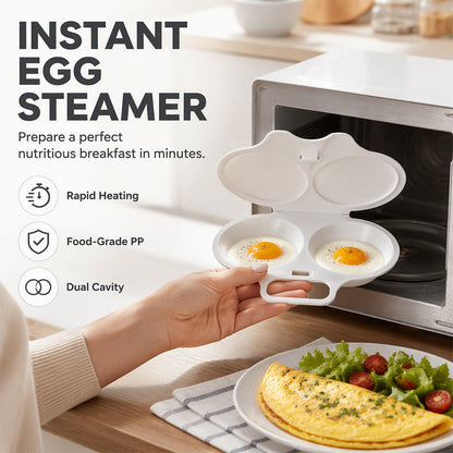 🎁2026 New Arrivals 50% OFF💥Microwave Egg Poacher –  Dual‑cavity, non‑stick & easy clean.🏠