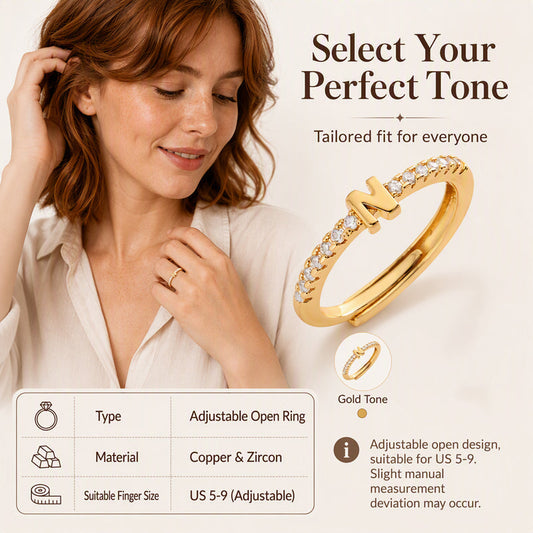 🎁2026 New Arrivals 50% OFF💥Minimalist Adjustable Initial Ring for Women