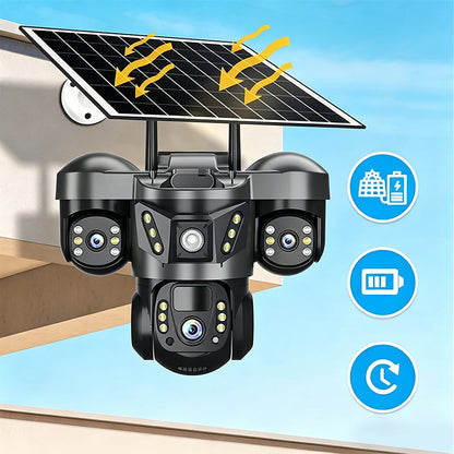 🎁2026 New Arrivals 50% OFF💥Solar Triple-Lens Security Camera – 360° Coverage, Wireless & All-Weather – Clear Day/Night Monitoring 🏠