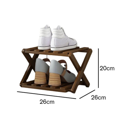 👞 Durable Foldable Bamboo Shoe Rack 📦