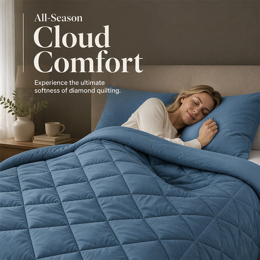🎁2026 New Arrivals 50% OFF💥 3-Piece Quilted Comforter Set – Soft Microfibre Duvet with Pillowcases ❄️