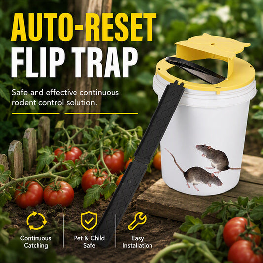 🎁2026 New Arrivals 50% OFF💥Automatic Reset Flip Lid Mouse Trap‑ Reusable Continuous Catch Rodent Trap, Pet‑Safe Bucket Flip Trap for Garden, Barn & Home Rodent Control