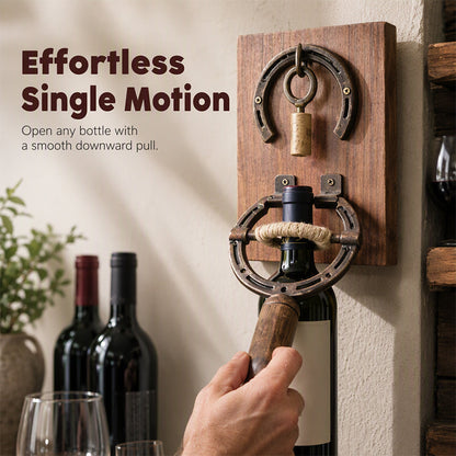 🎁2026 New Arrivals 50% OFF💥Vintage Wall-Mounted Horseshoe Wine Opener – Stylish, Decorative & Labor-Saving – Rustic Iron Design for Home Bar & Patio 🥂