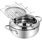🎁2026 New Arrivals 50% OFF💥201 Stainless Steel Tempura Fryer Pot – Thermometer, Drain Rack, Deep‑Body ✨
