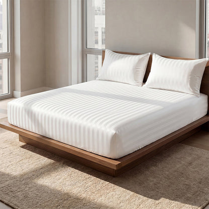 🎁2026 New Arrivals 50% OFF💥Silky Satin Striped Fitted Sheet Set