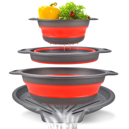 🎁2026 New Arrivals 50% OFF💥 Careluxpro 3-Piece Collapsible Colander Set – With Draining Base, Space Saving, For Fruit Veggies Pasta 🧺