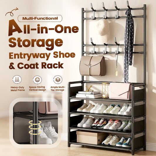 🎁2026 New Arrivals 50% OFF💥Multi-Functional Entryway Shoe & Coat Rack🧥