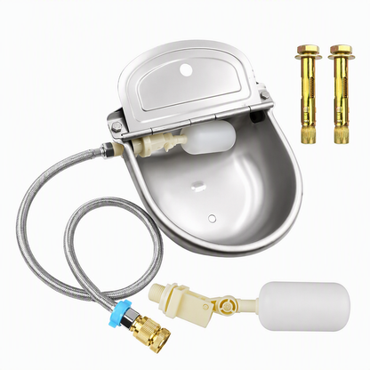 🎁2026 New Arrivals 50% OFF💥 🐄 Automatic 304 Stainless Steel Drinking Bowl with Float and Drain Hole for Cattle Horses Sheep and Dogs 🤖