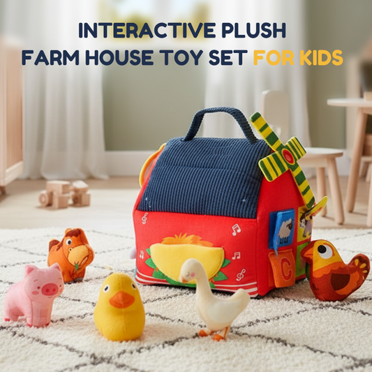 🎁2026 New Arrivals 50% OFF💥Interactive Plush Farm House Toy Set for Kids – 6 Exploration Zones, Adorable Animal Puppets & Portable Storage Design – Learn, Play & Grow ✨